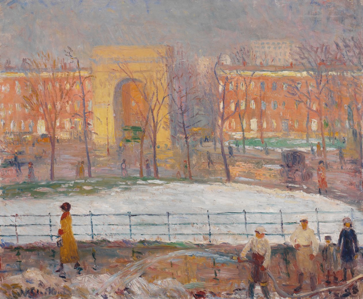 Limpadores de Rua, Praça Washington de William James Glackens