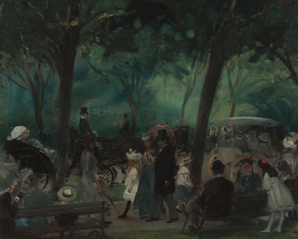 A movimentação, Central Park, c.1905 de William James Glackens
