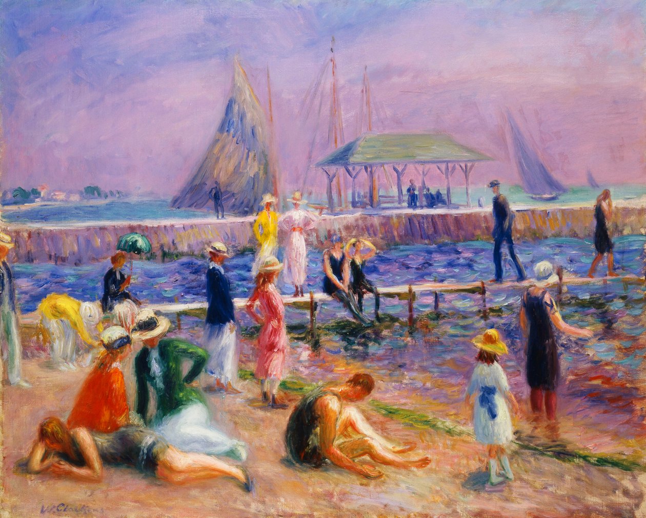 Town Pier - Blue Point, Long Island de William James Glackens