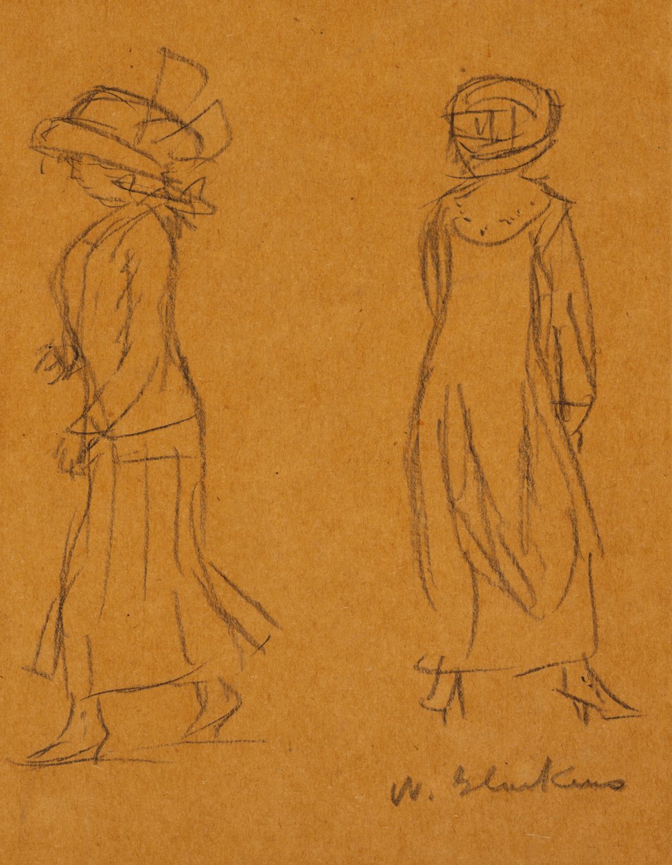 Duas mulheres viradas em direcções diferentes de William James Glackens