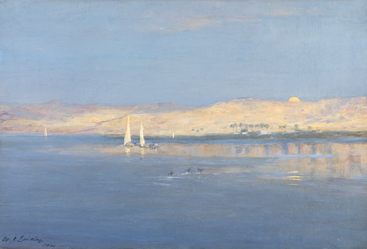 Lua nascendo sobre o Nilo, 1900 de William James Laidlay