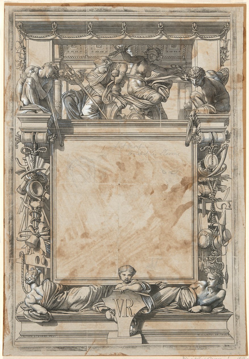 Design para o Certificado de Menção Honrosa da Exposição Internacional de Londres de 1862 de William James Linton
