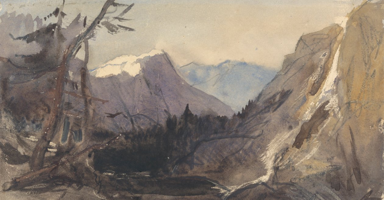 Paisagem Alpina, possivelmente o Matterhorn de William James Muller