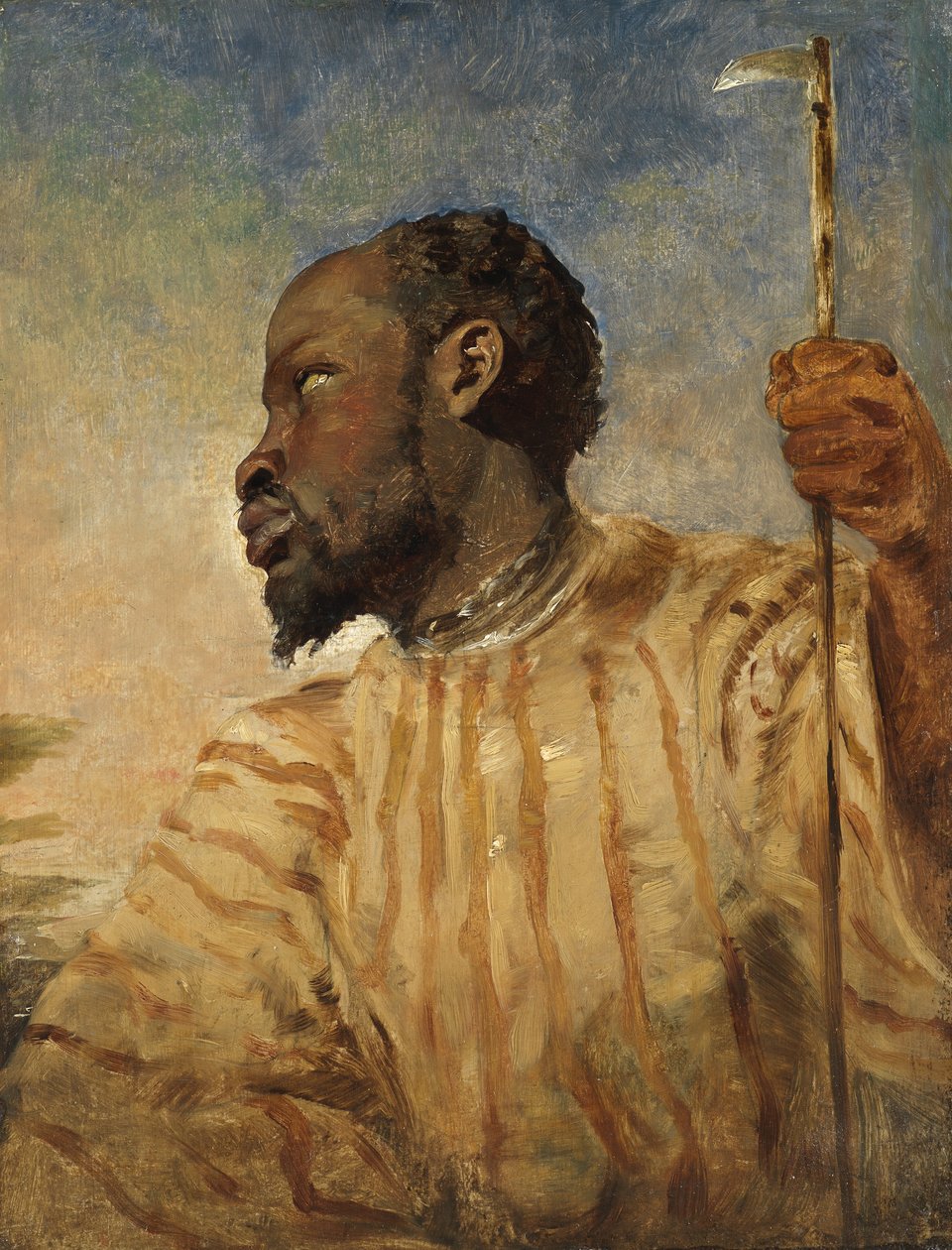 Um africano (óleo sobre papel colocado sobre painel) de William James Muller