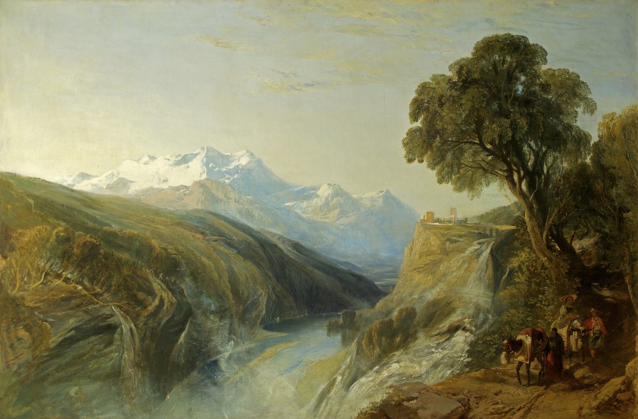 Uma cena alpina (óleo sobre tela) de William James Muller