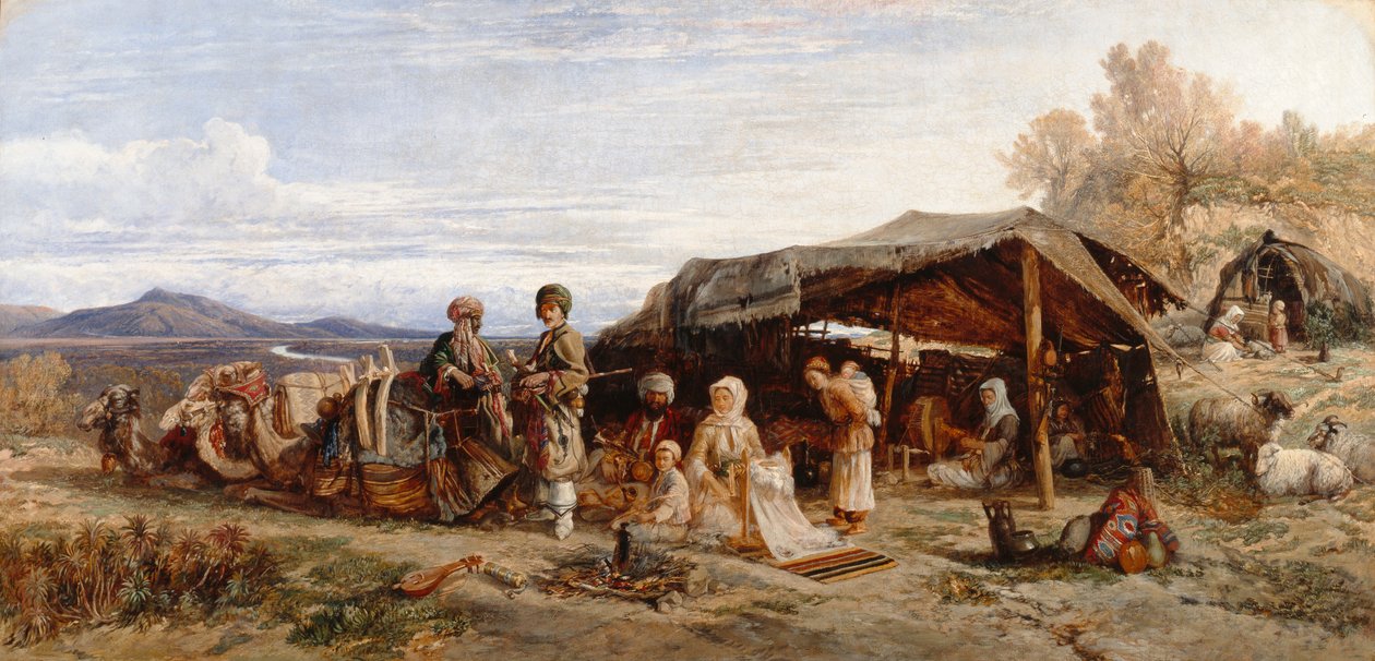 Um Acampamento no Deserto, c.1844-45 (óleo sobre tela) de William James Muller