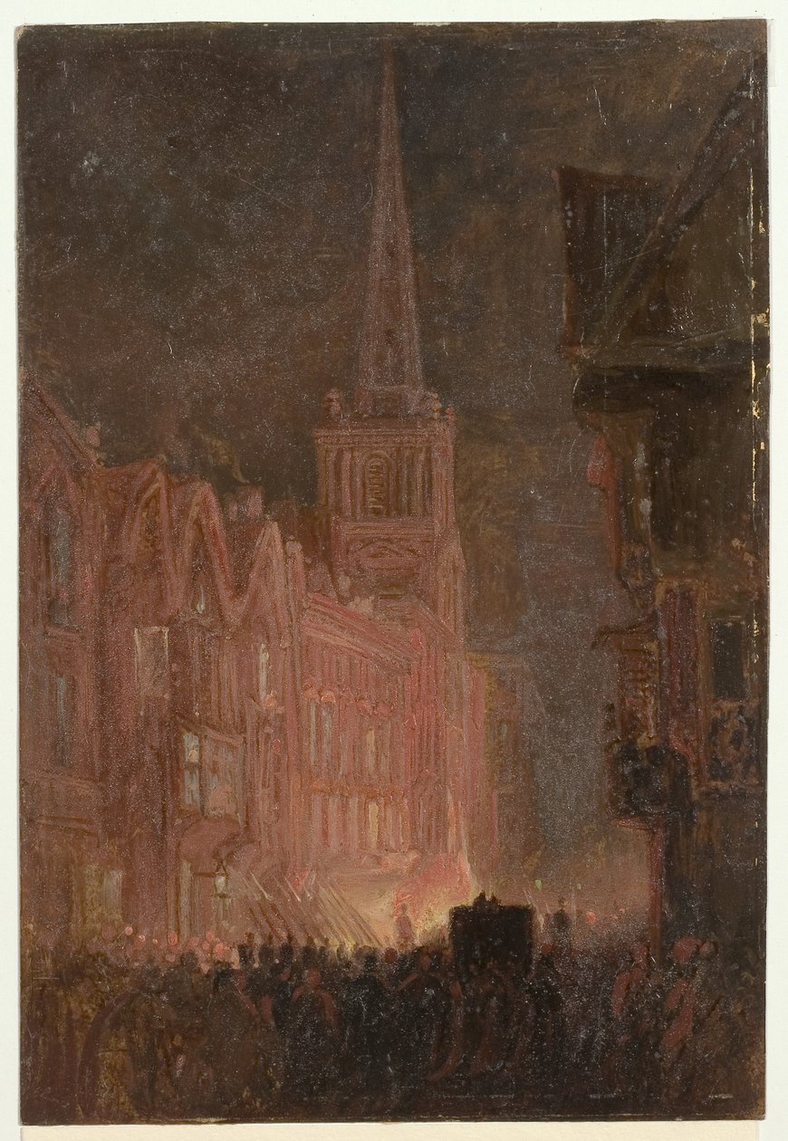Tumultos de Bristol: tropas marchando pela Corn Street de William James Muller