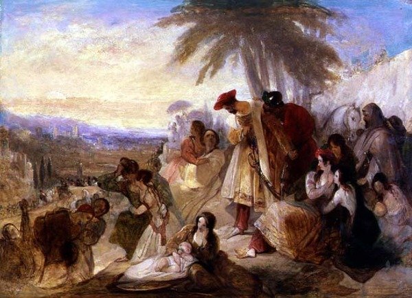 Byron Laments (óleo sobre tela) de William James Muller