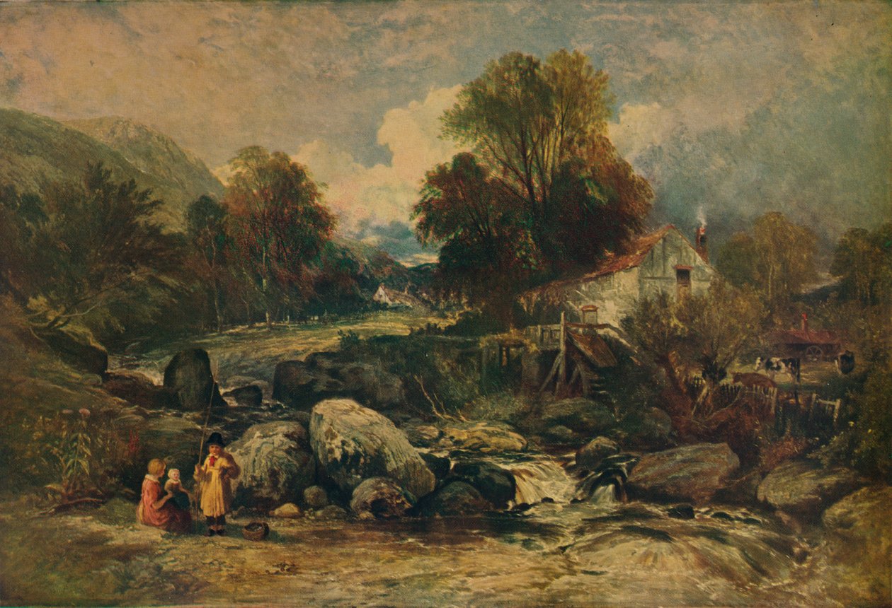 Moinho Dol-y-Garrog em Llanrwst, Caernarvonshire, c1844 de William James Muller