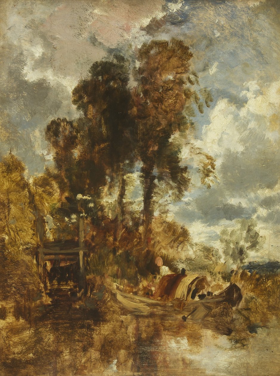 Cestos de enguia no Tamisa de William James Muller