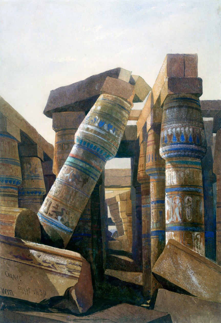 Salão das colunas, Carnac, 1839 de William James Muller