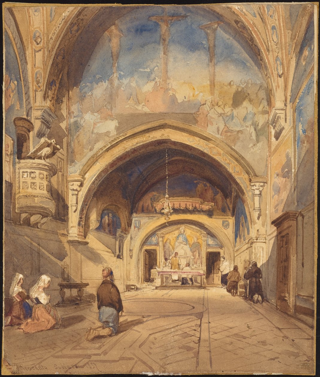 Interior da igreja de San Benedetto, Subiaco de William James Muller