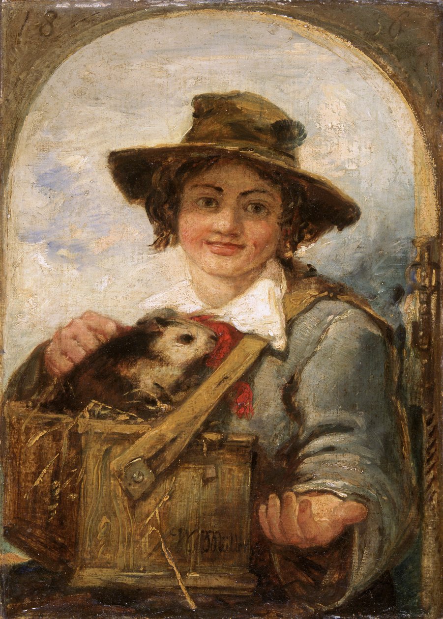 "Rapaz italiano com uma cobaia", 1836 de William James Muller