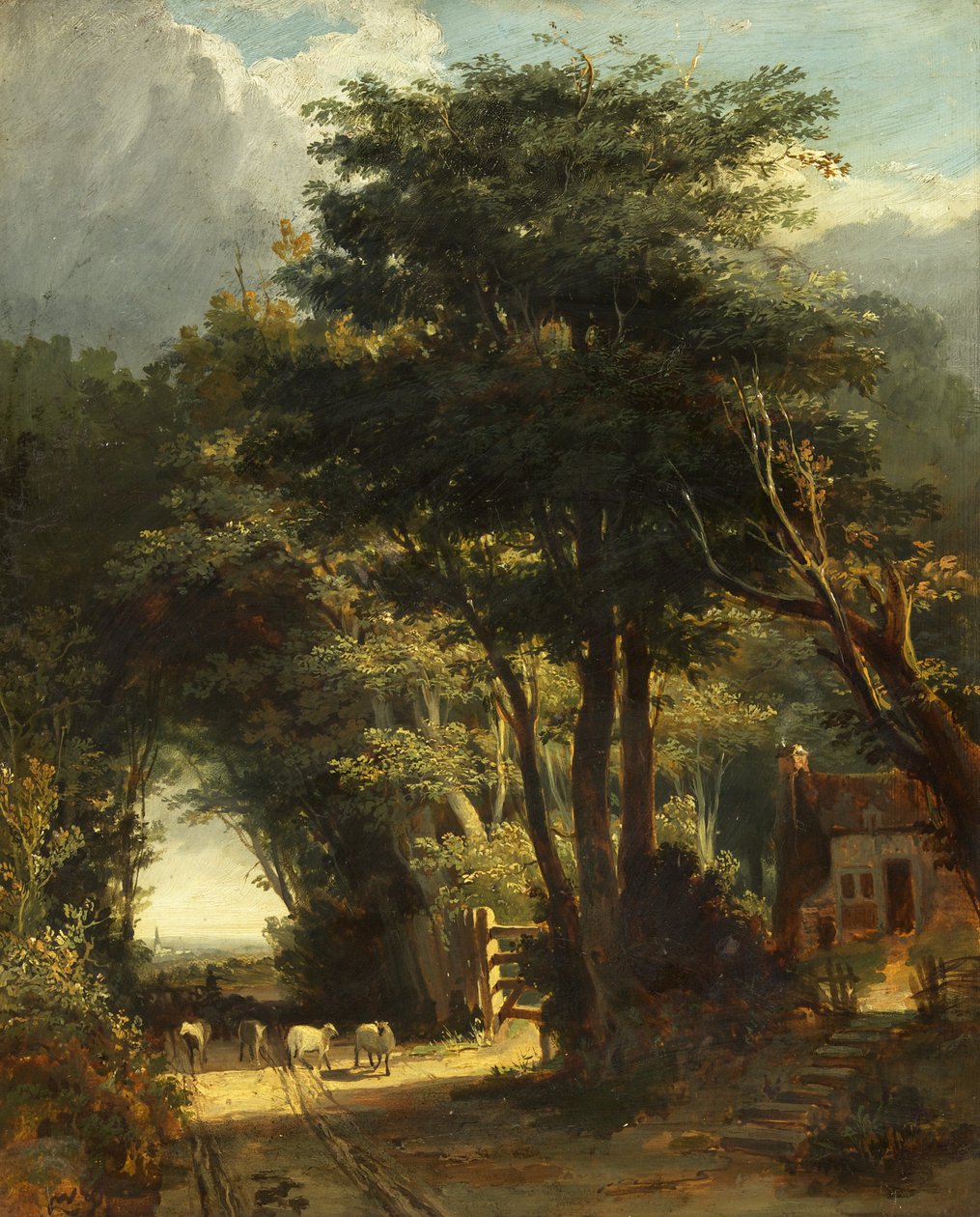 Paisagem com a Igreja Frenchay à distância (óleo sobre tela) de William James Muller