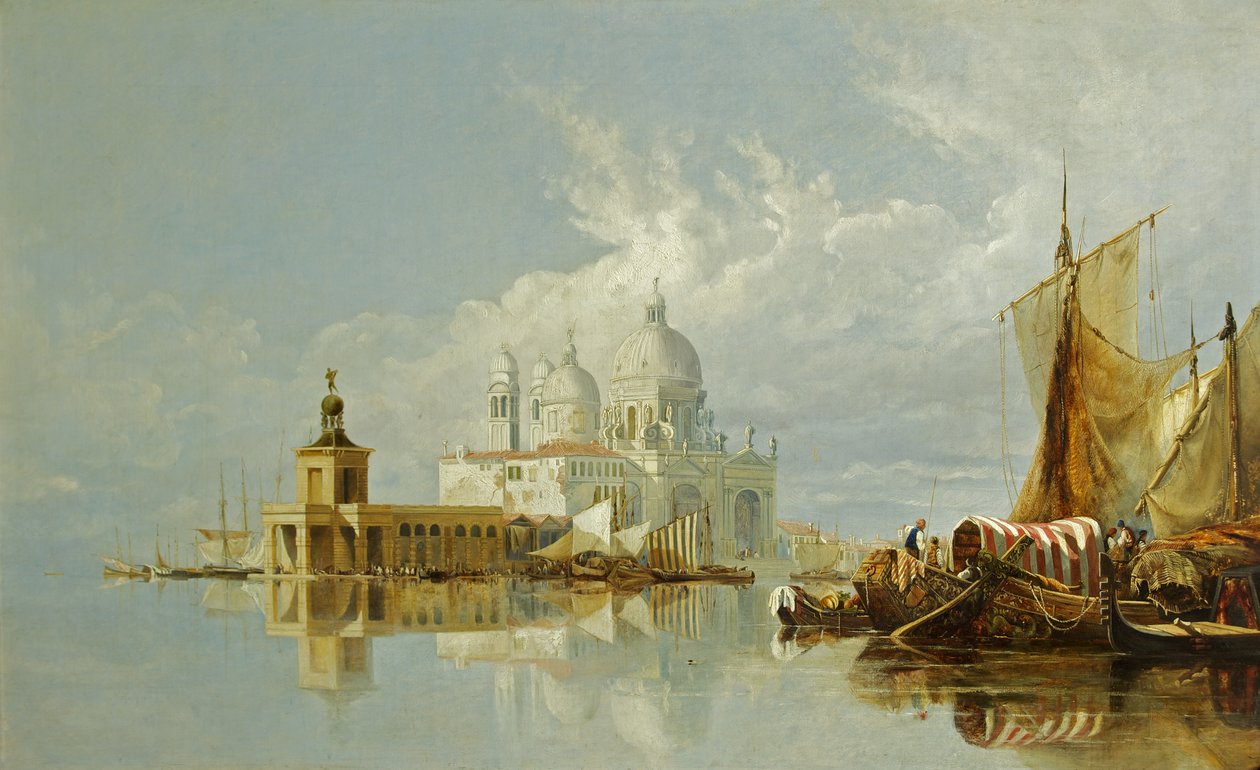 Santa Maria della Salute, Veneza, Itália (óleo sobre tela) de William James Muller