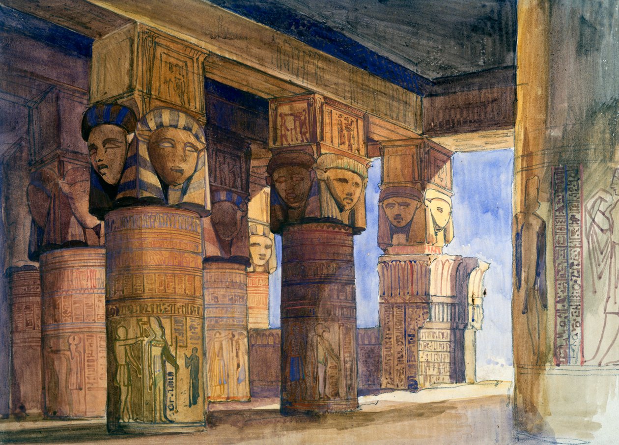 Templo de Denderah, Alto Egito, 1839 de William James Muller