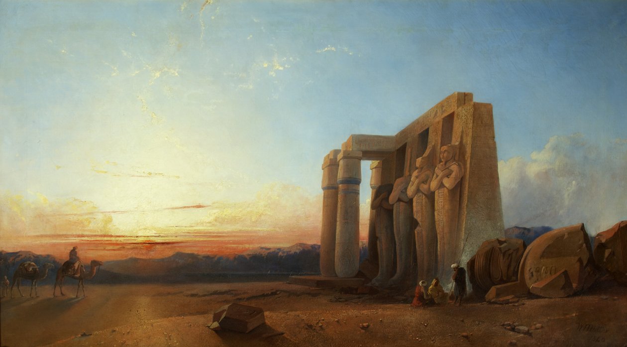O Ramesseum em Tebas, Sunset de William James Muller