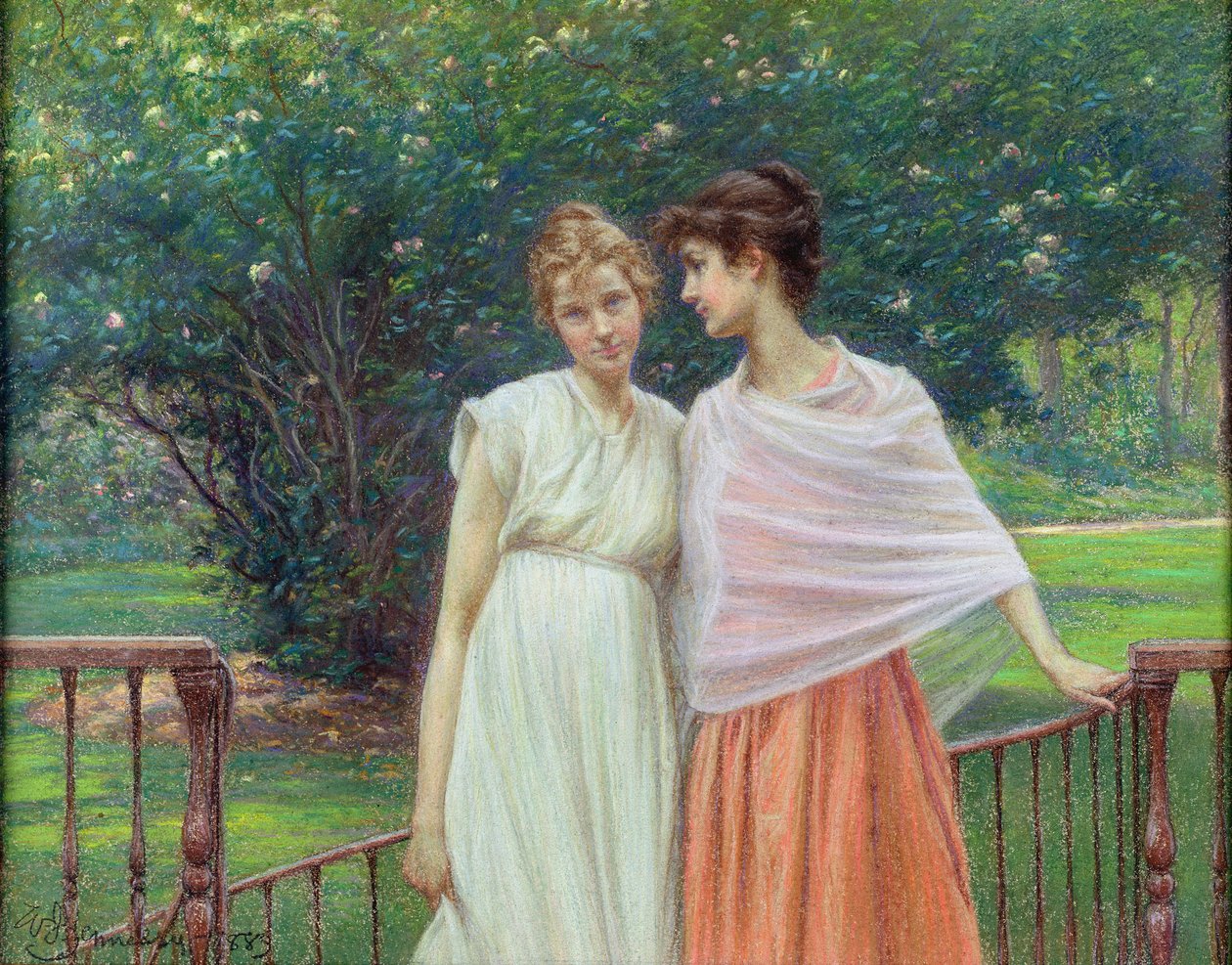Um segredo, 1889 (pastel sobre papel) de William John Hennessy
