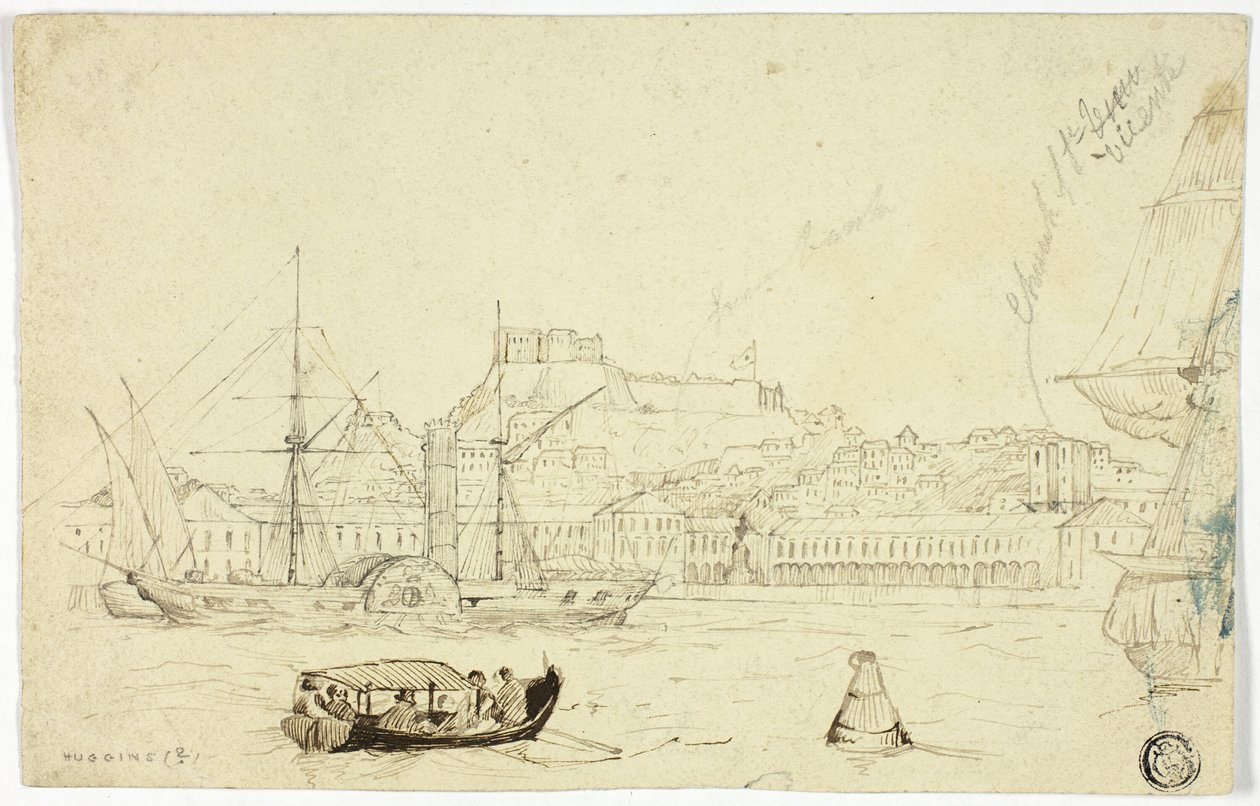 Porto marítimo com fortaleza de William John Huggins