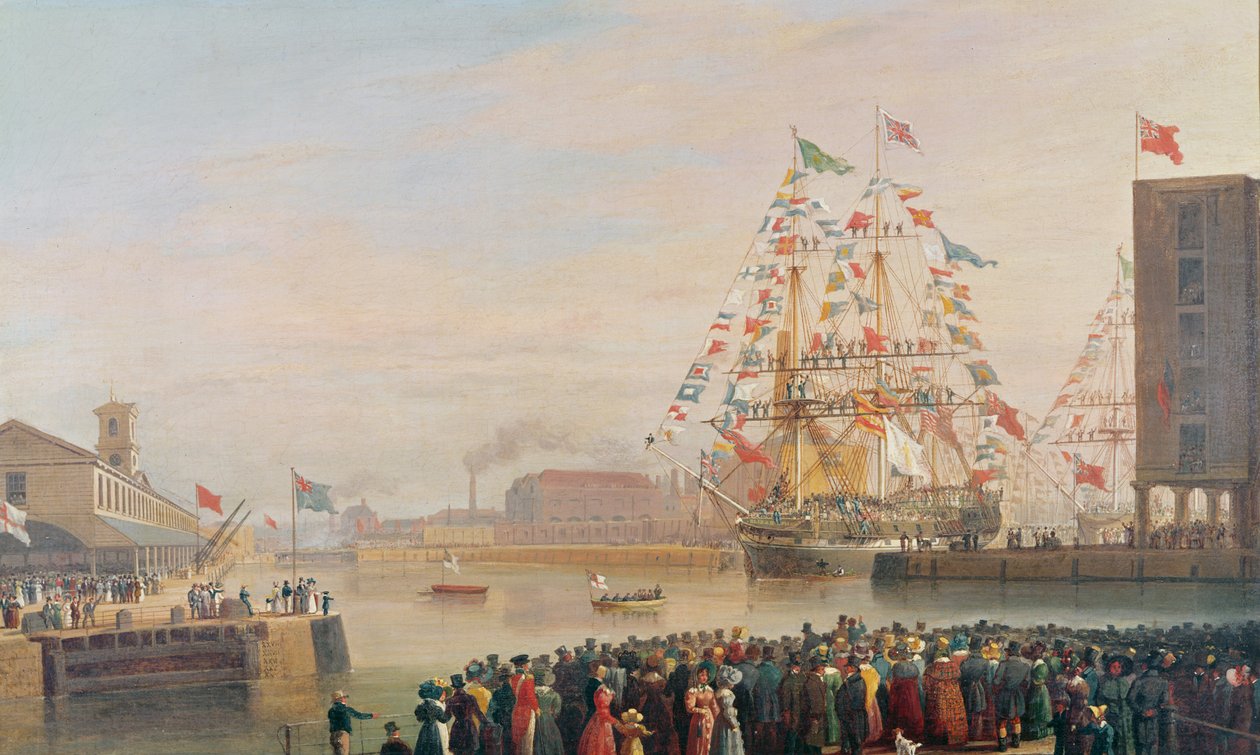 A inauguração da doca de St. Katherine, 25 de outubro de 1828 de William John Huggins