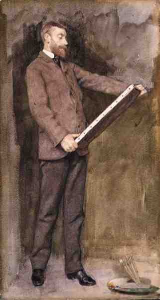 Retrato de Norman Garstin (1847-1926) c.1882 (aquarela sobre papel) de William John Wainwright