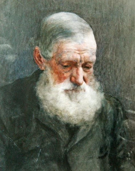 Retrato de um barbudo Gentleman, c.1880 (aguarela sobre papel) de William John Wainwright