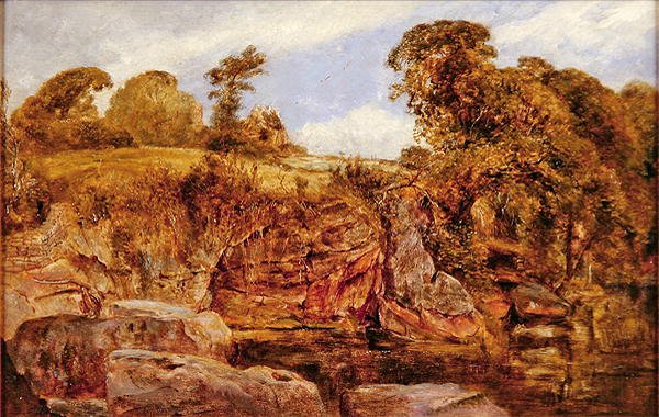 Perto do Castelo de Roslyn, Escócia (óleo sobre painel) de William Joseph J.C. Bond