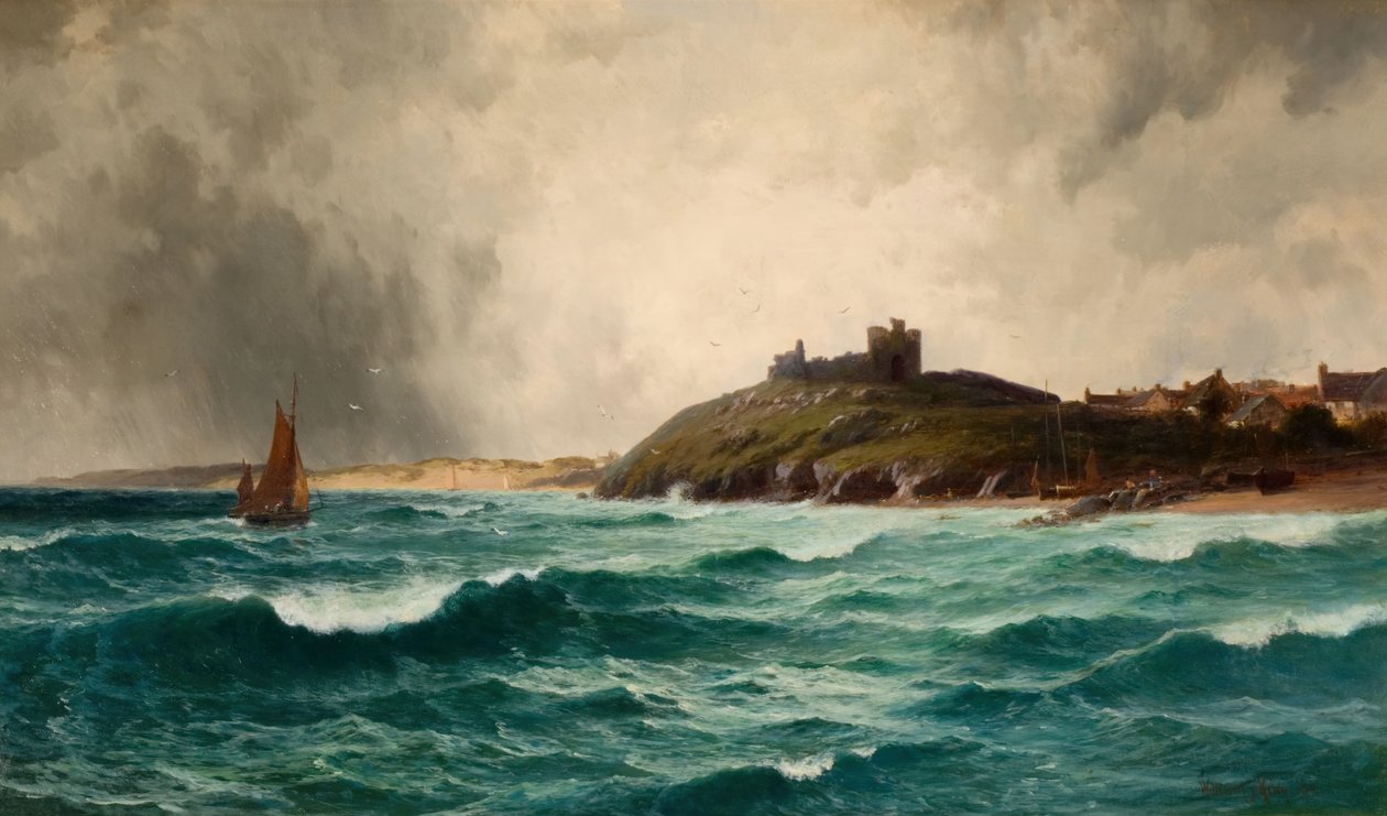 Coastal Scene With Criccieth Castle, 1892. de William Joseph King