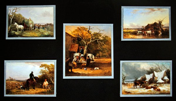 The Farming Seasons, conjunto de cinco (óleo a bordo) de William Joseph Shayer