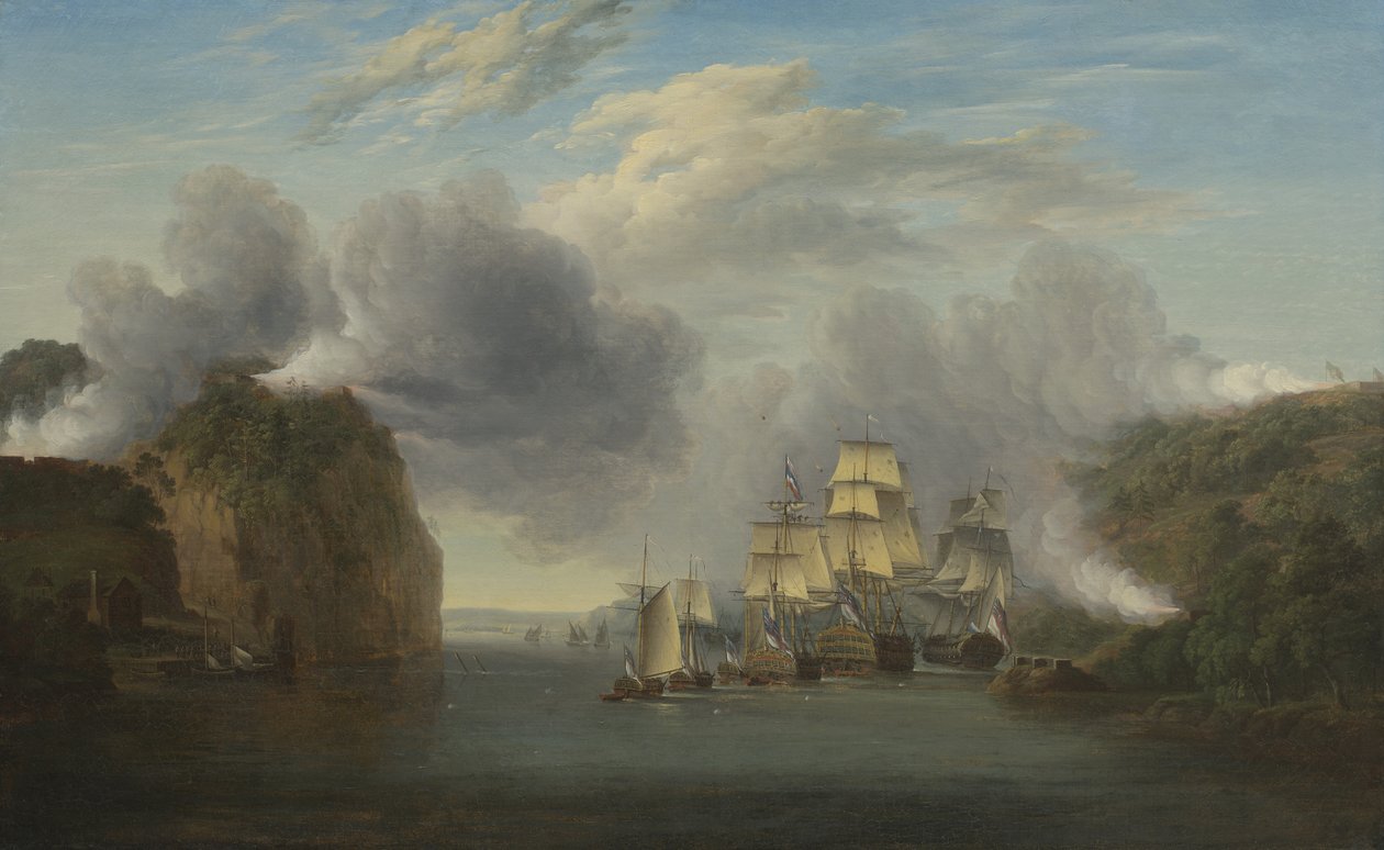 Forçando a passagem do rio Hudson, 1835 de William Joy