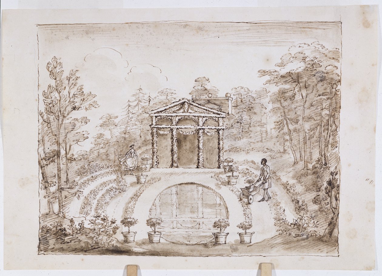 Templo floral e piscina redonda de William Kent