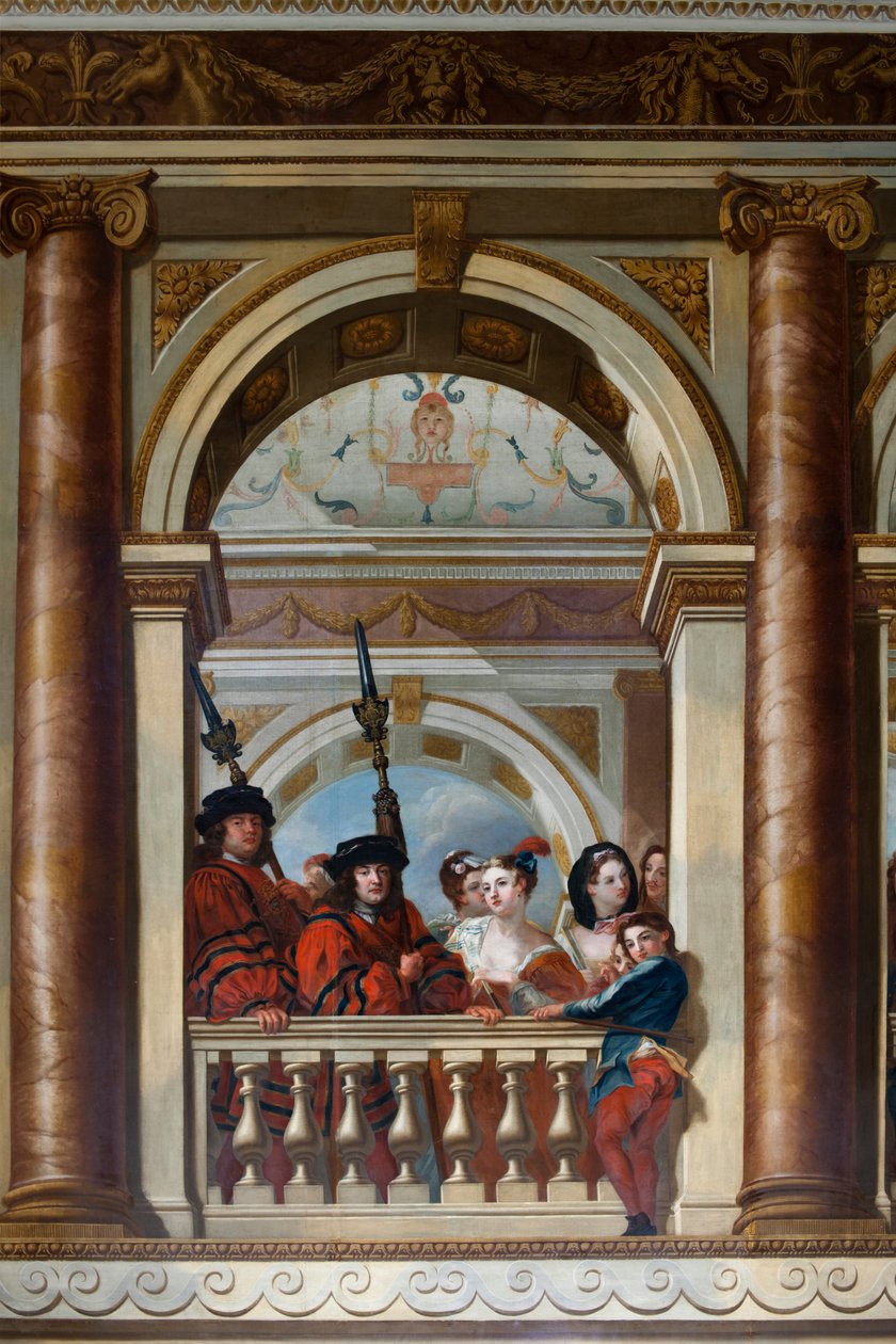 A Escadaria do Rei, Palácio de Kensington, Londres de William Kent