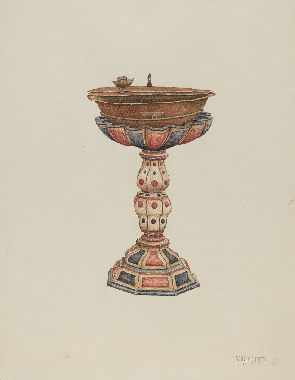 Batismal Font and Stand, c. 1939. de William Kieckhofel