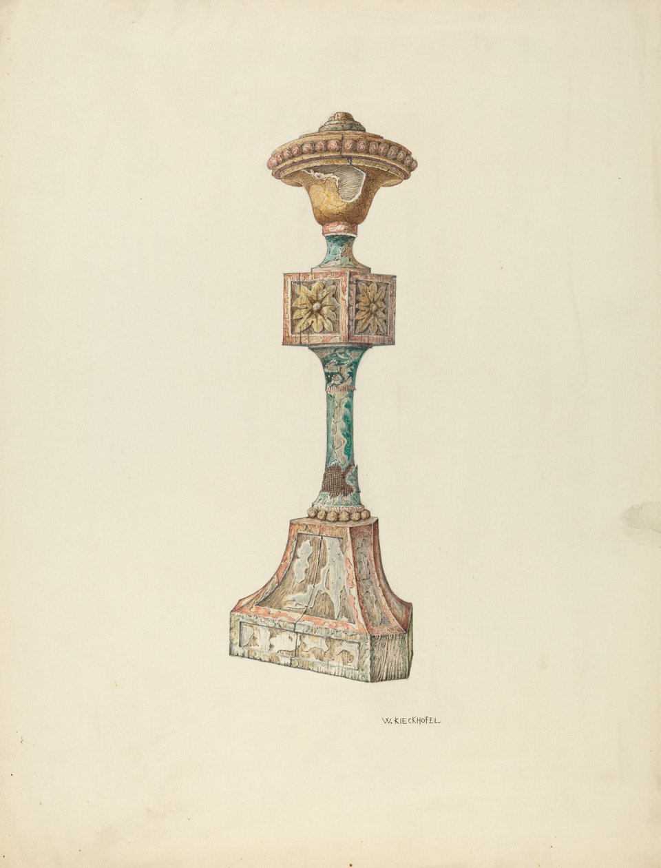 Móveis Eclesiásticos Cerimonial Candlestick, c. 1941. de William Kieckhofel