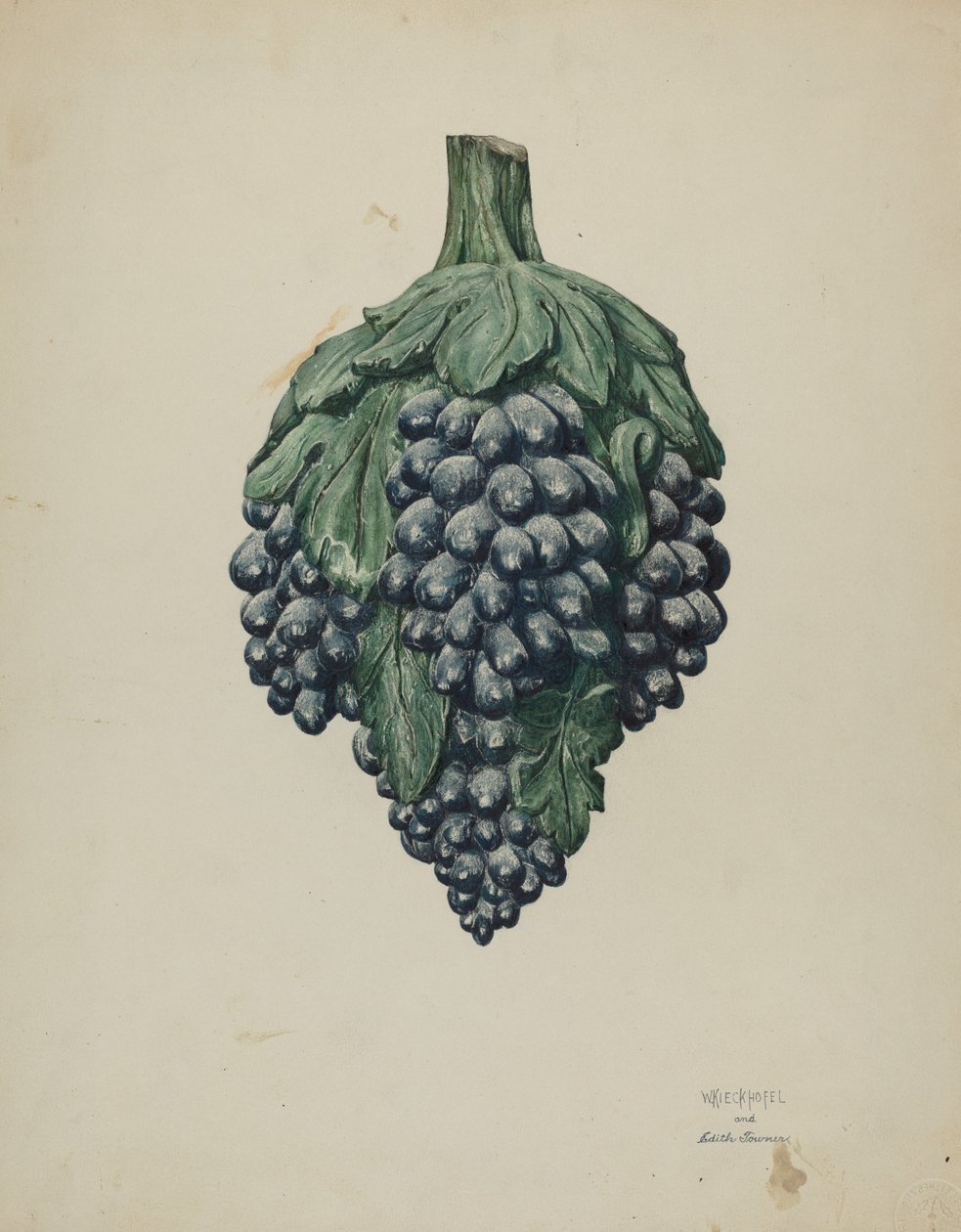 Emblema da loja de vinhos, c. 1940. de William Kieckhofel
