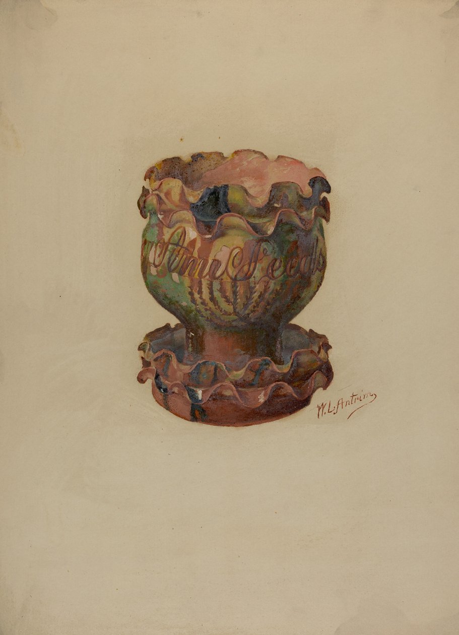 Pai. Pote e Bandeja de Flores Alemãs, c. 1936. de William L Antrim