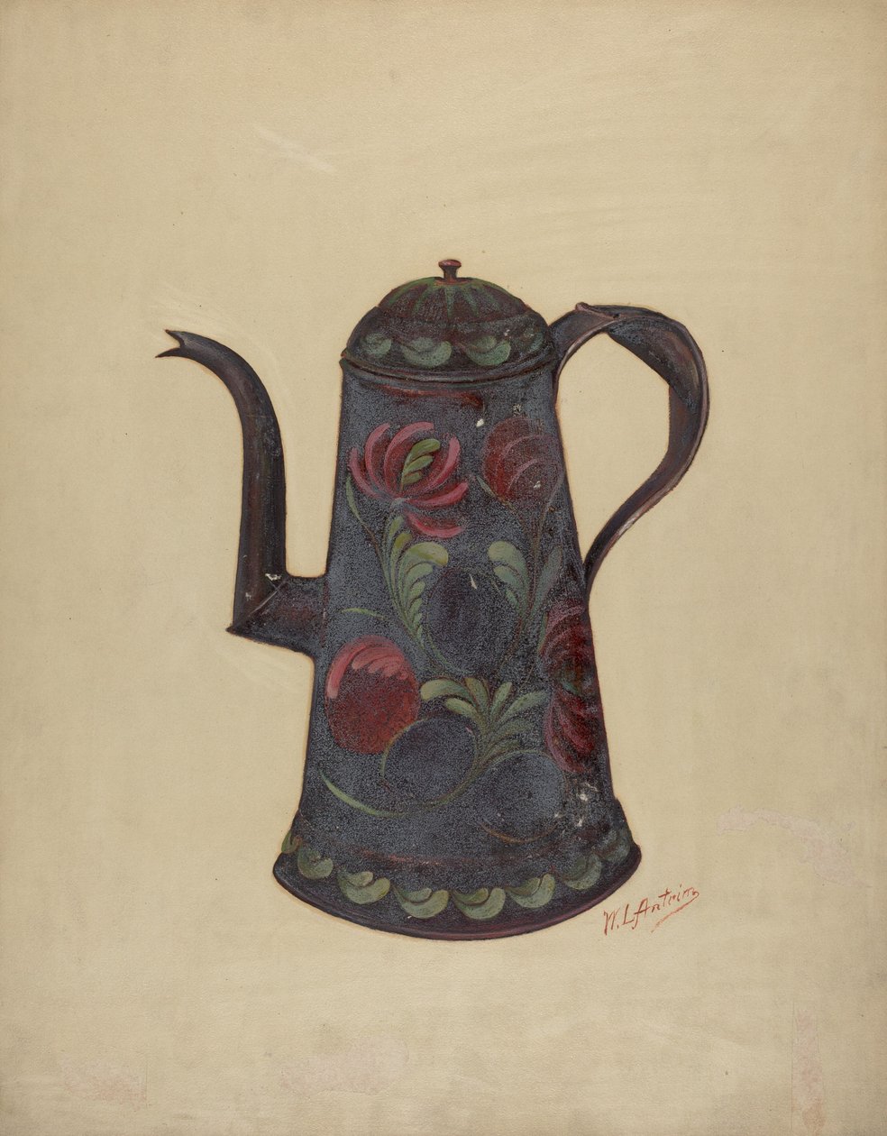 Cafeteira Toleware, c. 1936. de William L Antrim