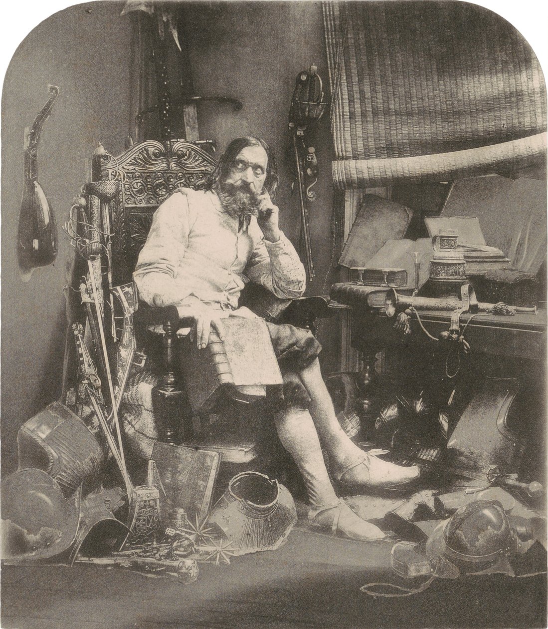 Dom Quixote em seu estudo de William Lake Price, Photo Galvano Graphic Company