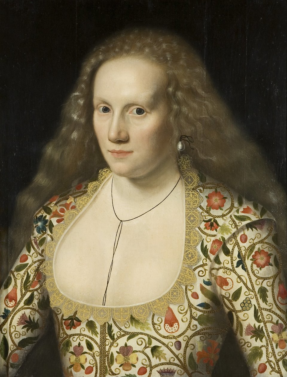 Retrato de uma Senhora Desconhecida, c.1615 (óleo sobre painel) de William Larkin