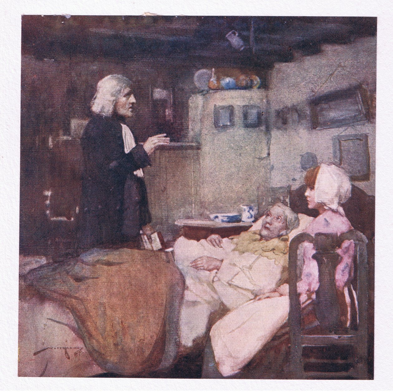 Mas no seu dever, pronto a cada chamada, ele observava e chorava, rezava e sentia por todos (cor litho) de William Lee Hankey
