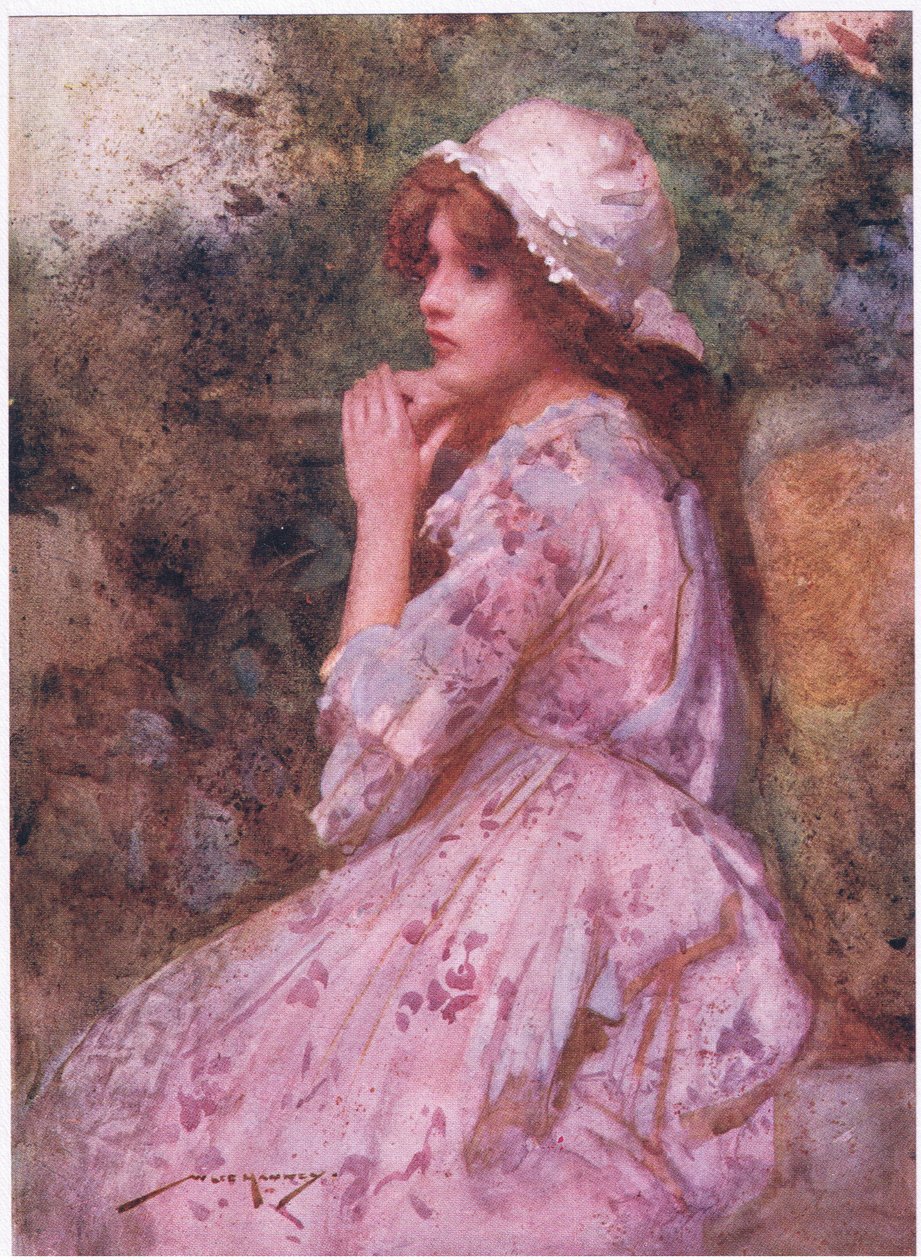 A sua modesta aparência pode adornar a casa de campo, doce como a prímula espreita por baixo do espinho (cor litho) de William Lee Hankey