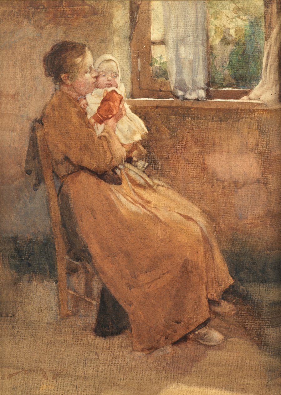 Luz na casa de campo (aguarela sobre papel) de William Lee Hankey
