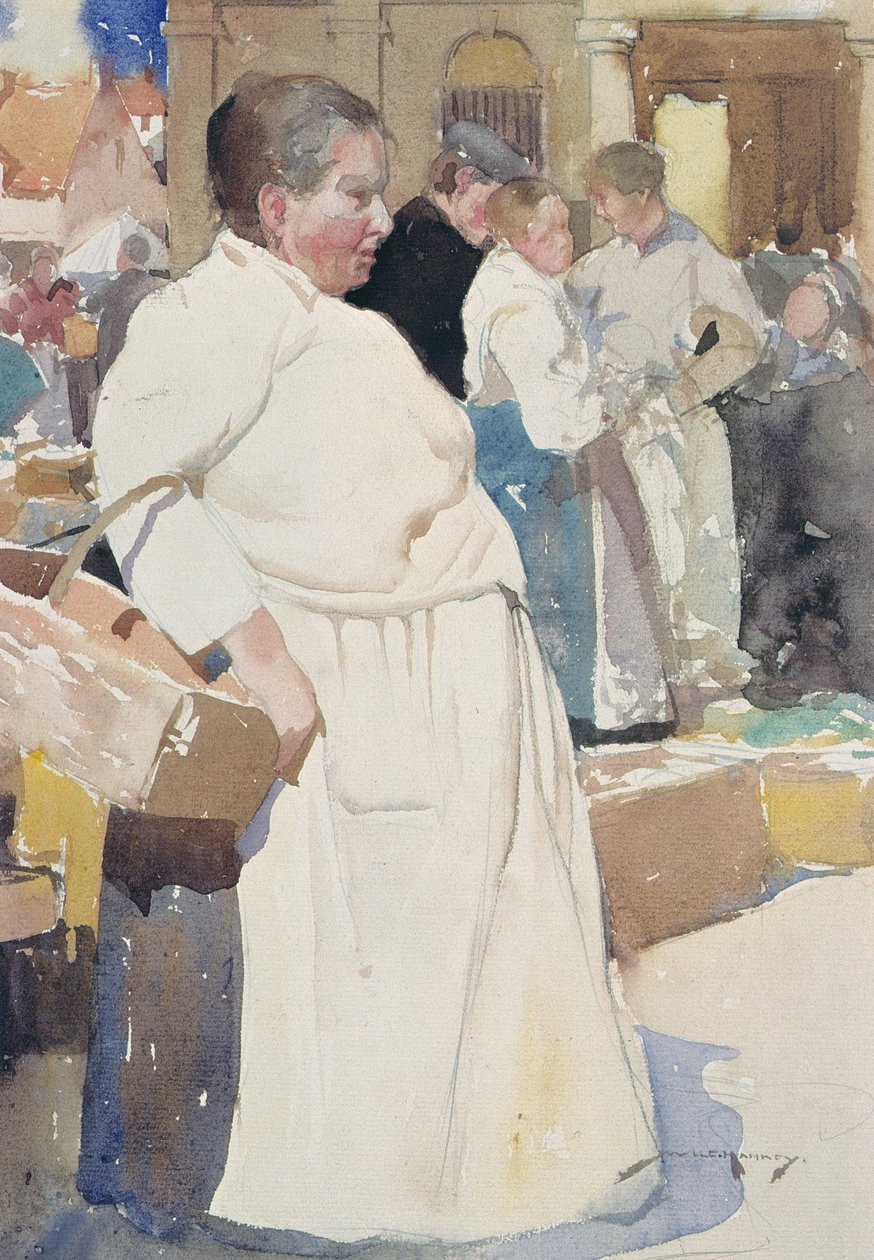 Madame la Menagere, Etaples (aguarela sobre papel) de William Lee Hankey