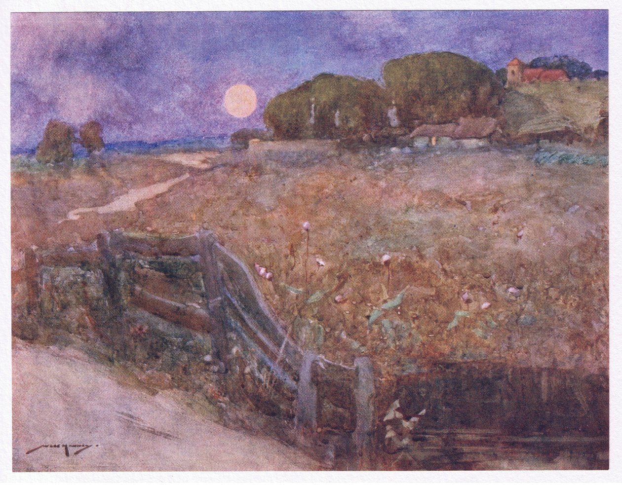 A igreja decente que não se encontra no topo da colina vizinha (cor litho) de William Lee Hankey