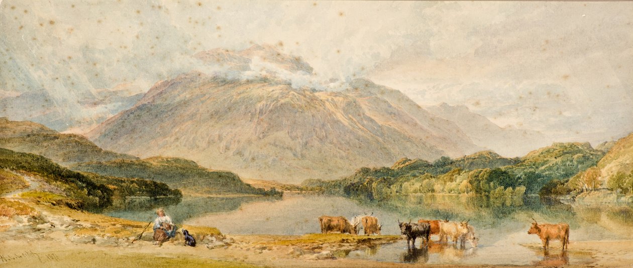 Gado em uma paisagem de William Leighton Leitch