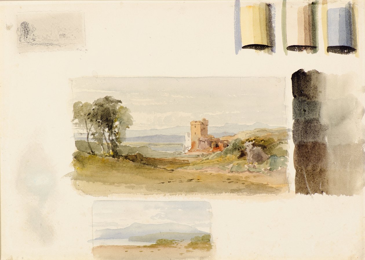 Lições de Pintura Paisagística com esquema de cores indicado de William Leighton Leitch