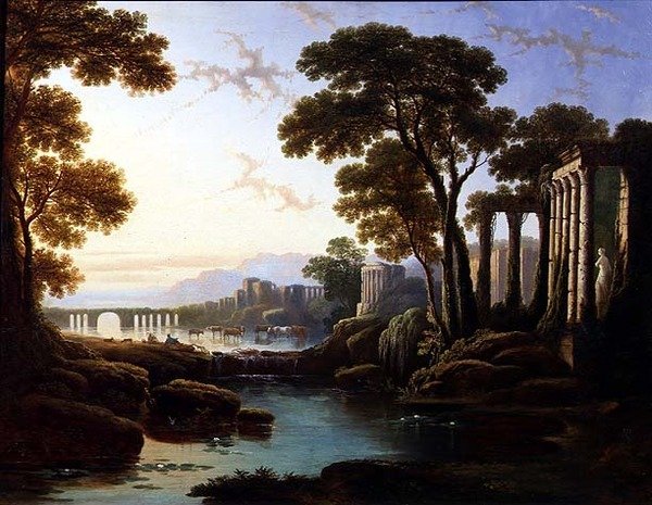 Uma Paisagem Clássica (óleo sobre tela) de William Linton