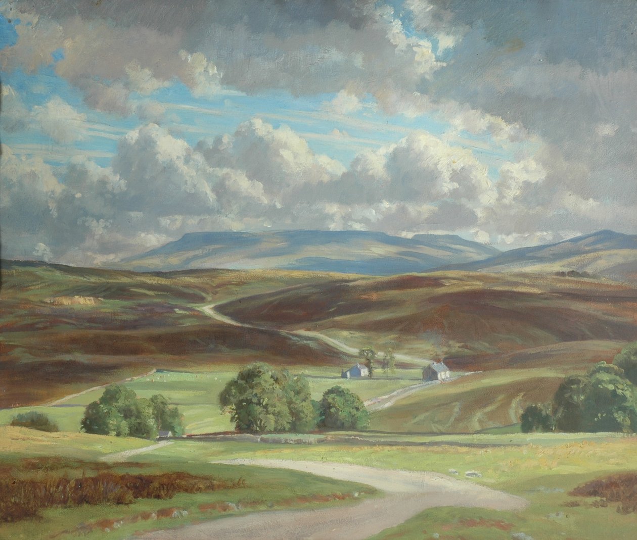 Newbiggin Moor e Wild Boar Fell (óleo sobre tela) de William Lionel Waddington