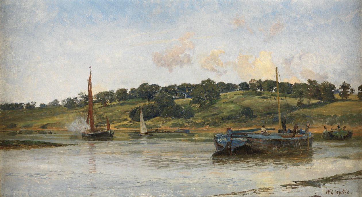 Barcaças na Medway, 1977 de William Lionel Wyllie