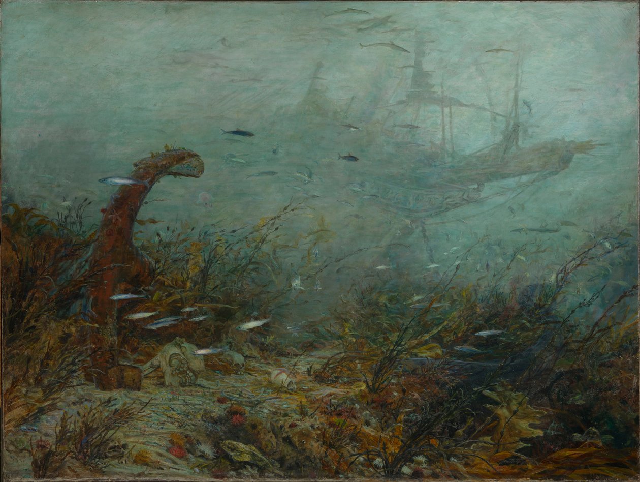 O cacifo de Davy Jones, c.1870-1920 (óleo sobre tela) de William Lionel Wyllie
